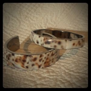 Vintage Cowrie seashell cuffs made in Philippines